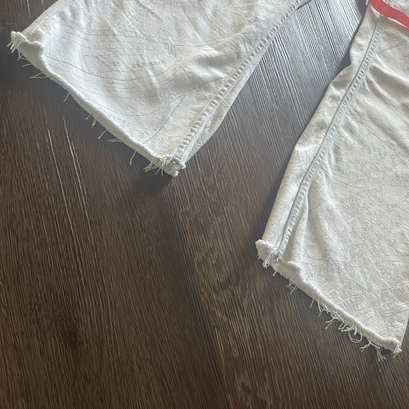 🎆NWT Anthropologie pilcro Yaya crop flare tall 26 map white bleached jeans - Picture 11 of 16